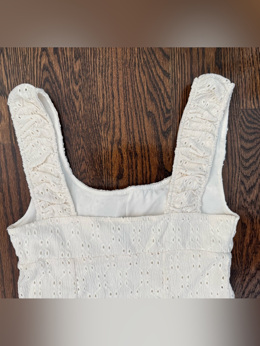 NWT H&M Corset Style Summer Vacation Beach Mini Dress Cream White Women XS - Picture 10 of 16